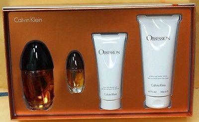 GIFT/SET OBSESSION 3PCS.(3.3 EDP SPRAY +.6. Perfume By CALVIN KLEIN For WOMEN