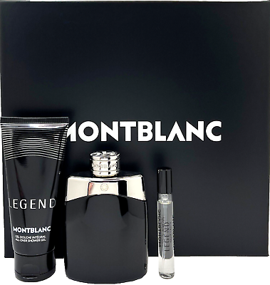 GIFT/SET LEGEND 3 PCS.  3.3 FL Perfume By MONT BLANC For MEN