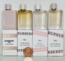 BURBERRY HER (W) 4PCS MINIATURE SET: 5ML HER EDP + 5ML HER EDP + 5ML LONDON DREAM + 5ML HER EDT FOR WOMEN. Perfume By  For WOMEN