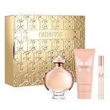 GIFT/SET OLYMPEA 3 PCS.  2.7 EDP SPRAY / 3.4 BL / 10ML EDP SPRAY METAL BOX FOR WOMEN. DESIGNER:PACO RABANN Perfume By PACO RABANNE For WOMEN