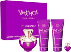 GIFT/SET DYLAN PURPLE BY VERSACE 4 PCS. 3. Perfume By VERSACE For WOMEN